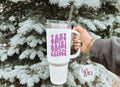 Santorini Greece Tumbler 40oz Cup With Straw Gifts Insulated Cup Travel Mug Graphic Tee – Aesthetic Look · Great Gift For Fans
