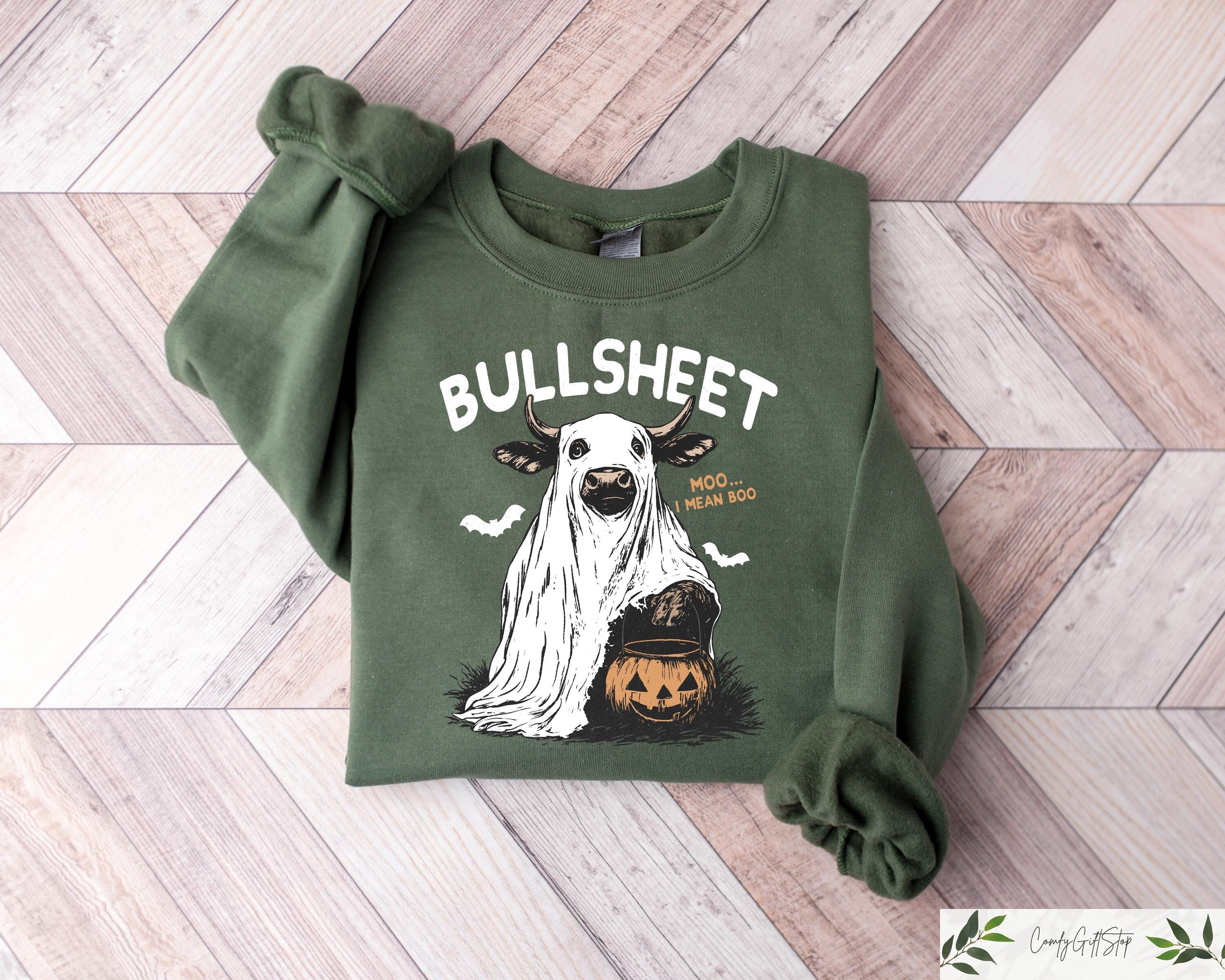 Moo I Mean Boo Ghost Cow Sweatshirt Halloween Sweatshirt BullSheet Cow Shirt Cow Lovers Halloween Gift Cow Shirt Halloween Gift Sweatshirt – Everyday Comfort · High-Quality Print