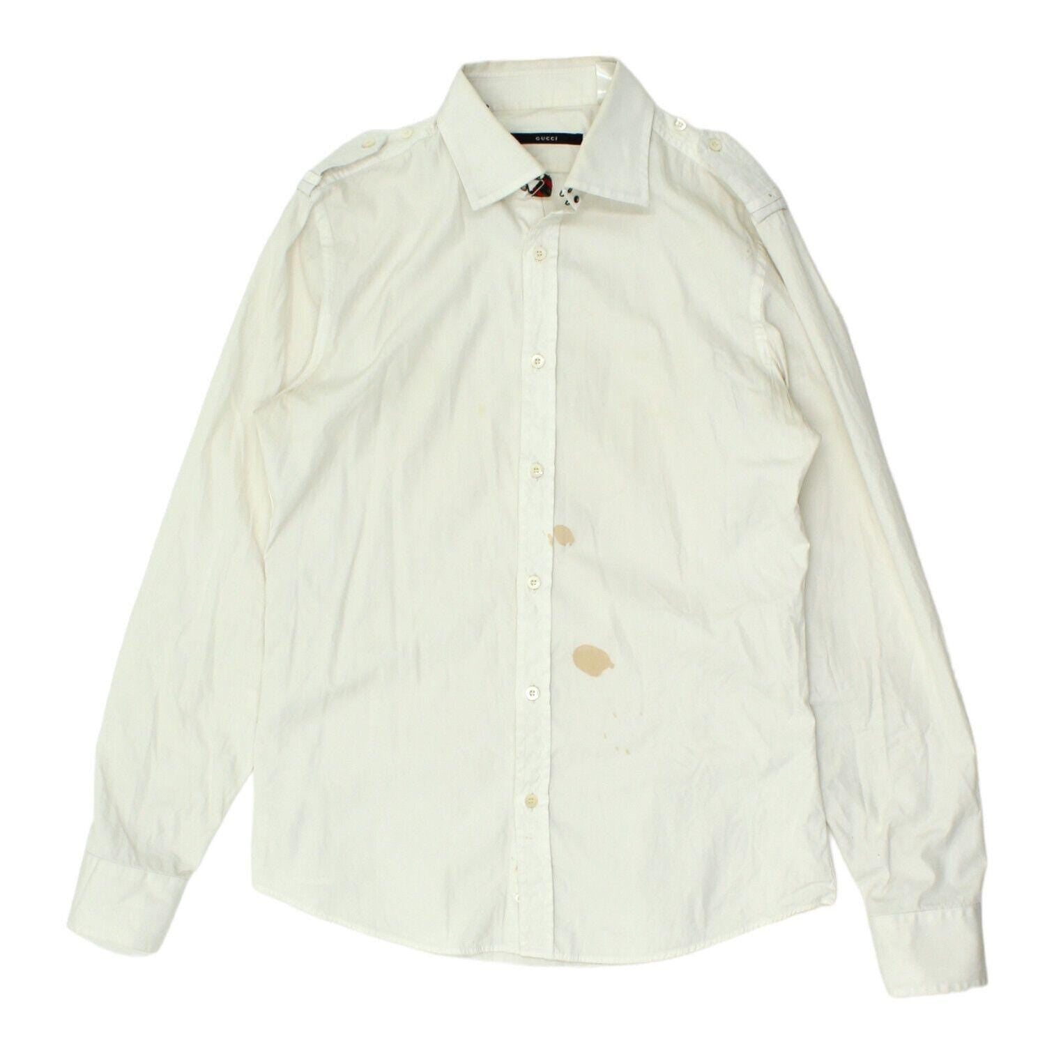 Gucci Mens White Epaulette Button Up Shirt Vintage High End Designer VTG Graphic Tee – Fan Favorite · Top Pick For Any Outfit