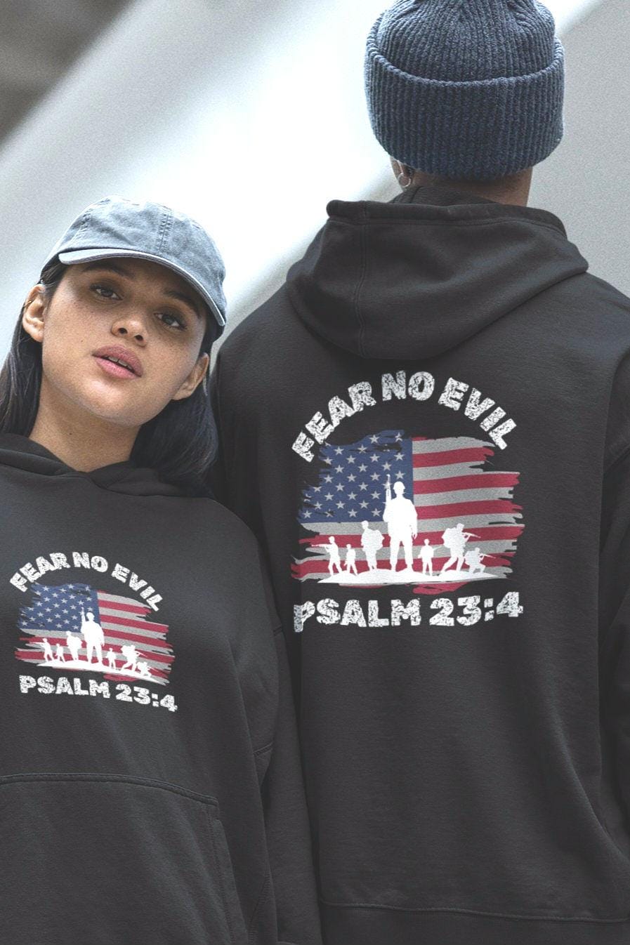 Military Hoodie Sweatshirt Patriotic Christian Hooded Jacket Gift For Armed Services Him Her High Quality Unisex Heavy Blend Sweatshirt Hoodie – Easygoing Wear · High-Quality Print