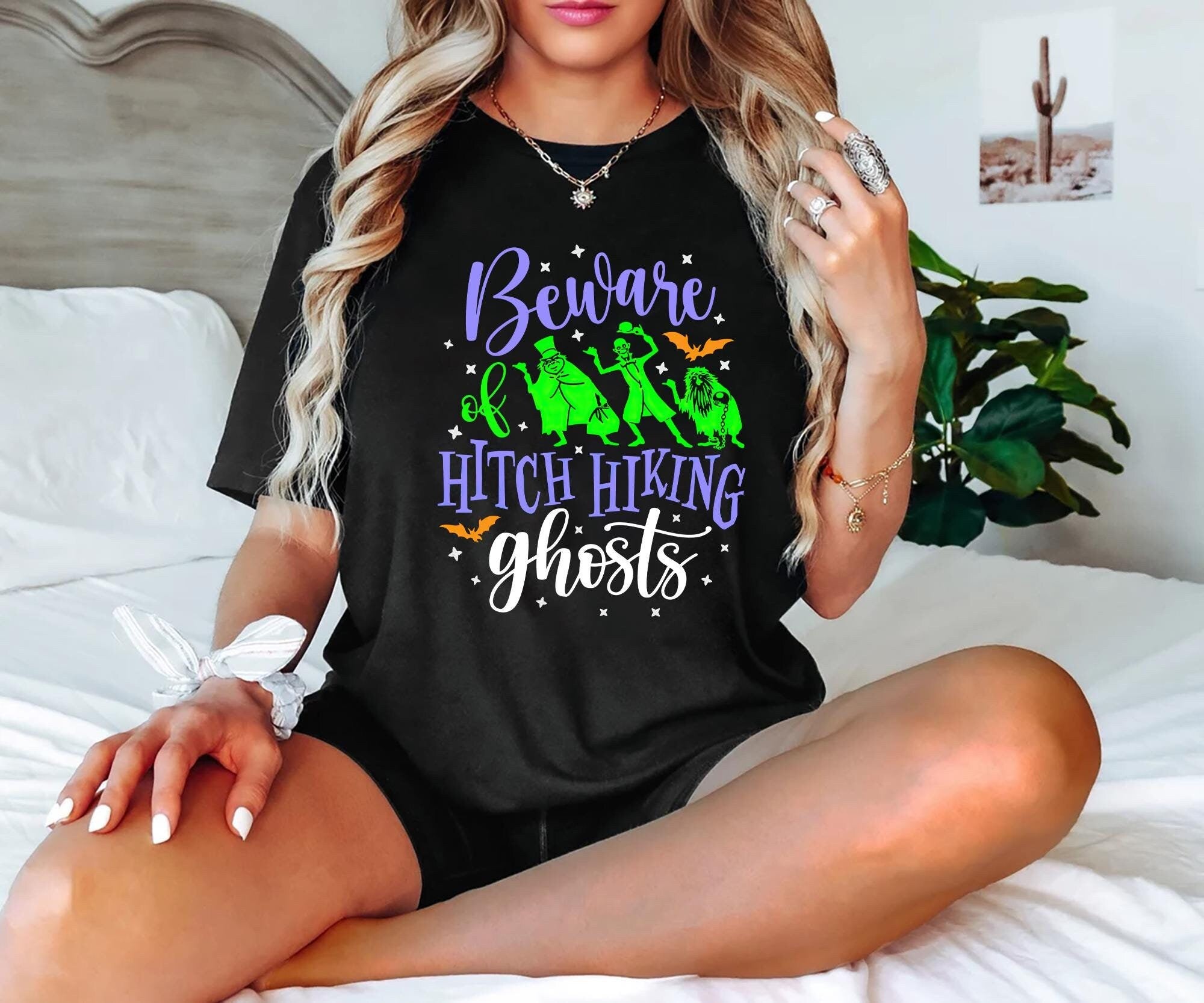 Beware of Hitchhiking Ghosts Shirt Haunted Mansion Disney Halloween Tee Spooky Ghosts Tshirt Gift Idea for Disney Fans and Halloween Lovers Graphic Tee – Premium Graphic · Must-Have Style