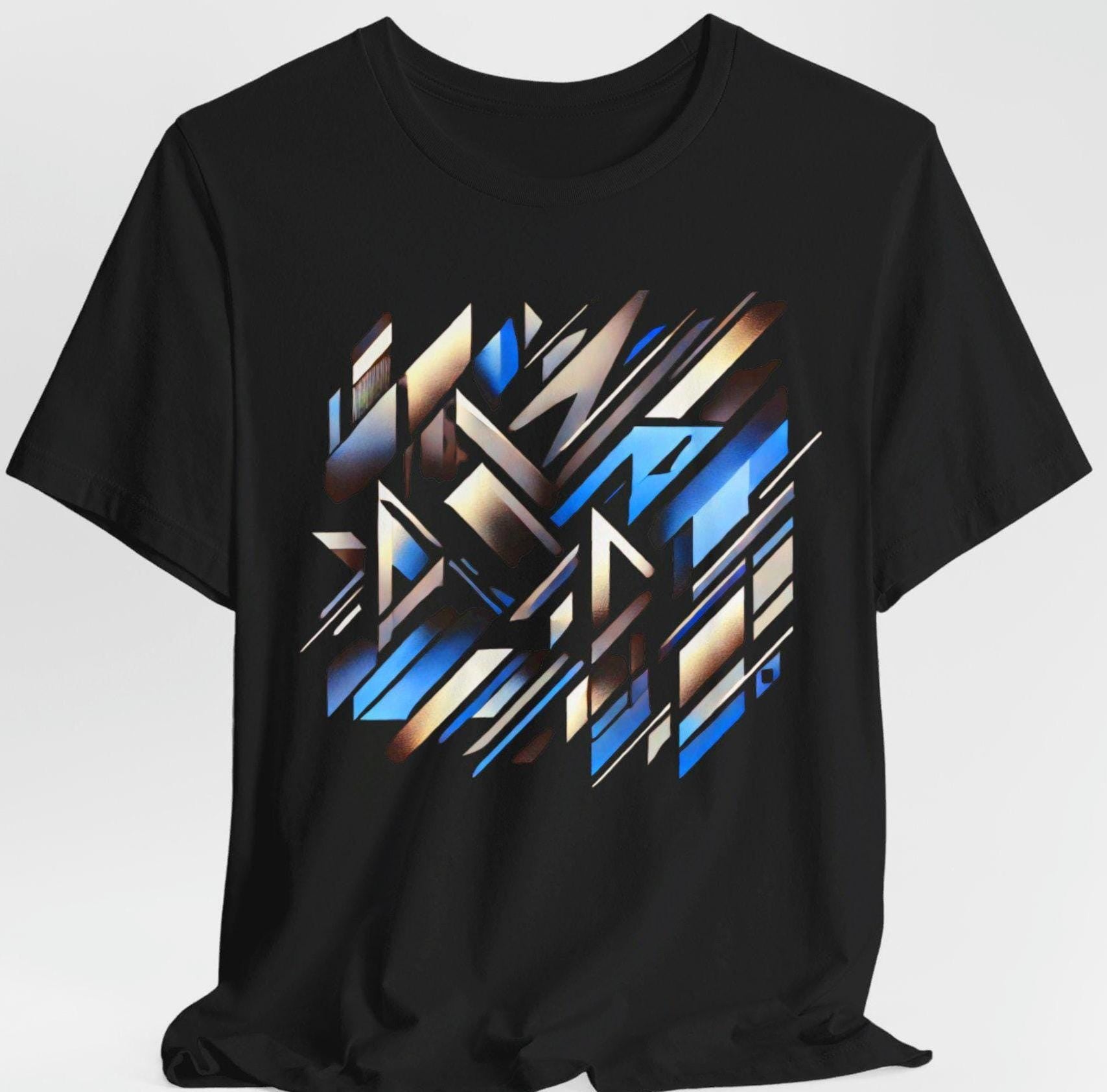 Geometric Unisex Tee Modern Abstract Shirt Graphic T Shirt Trendy Top Unisex Jersey Short Sleeve Tee with Geometric Design Jersey – Warm & Stylish · High-Quality Print