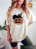 Retro Comfort Black Cat On Pumpkin Tshirt Shirt For Fall Black Cat Sweatshirt Halloween Black Cat Tshirt Halloween Gifts Spooky Season Sweatshirt – Aesthetic Look · Must-Have Style