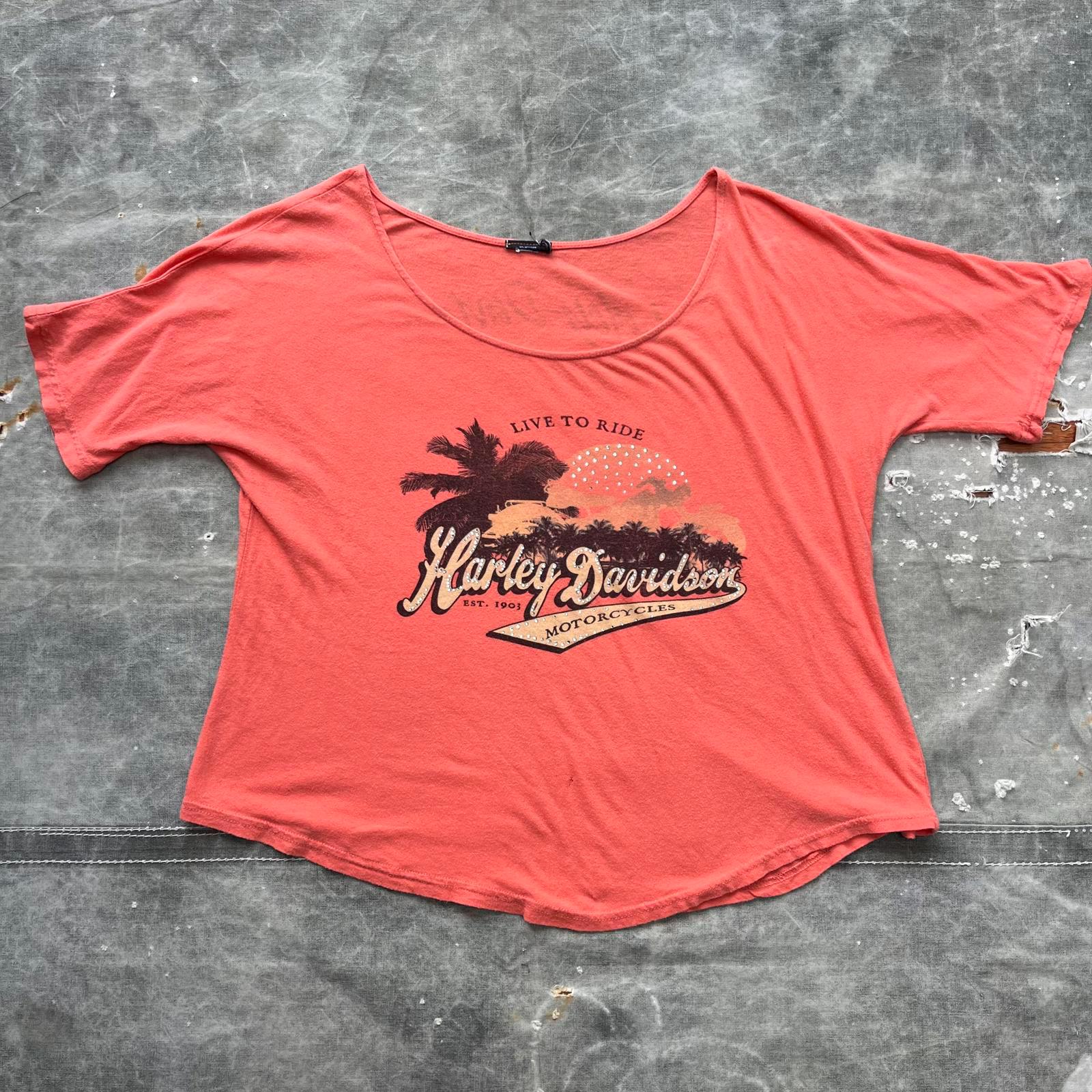 Vintage Y2K Bedazzled Harley Davidson Jamaica Shirt Graphic Tee – Easygoing Wear · Great Gift For Fans