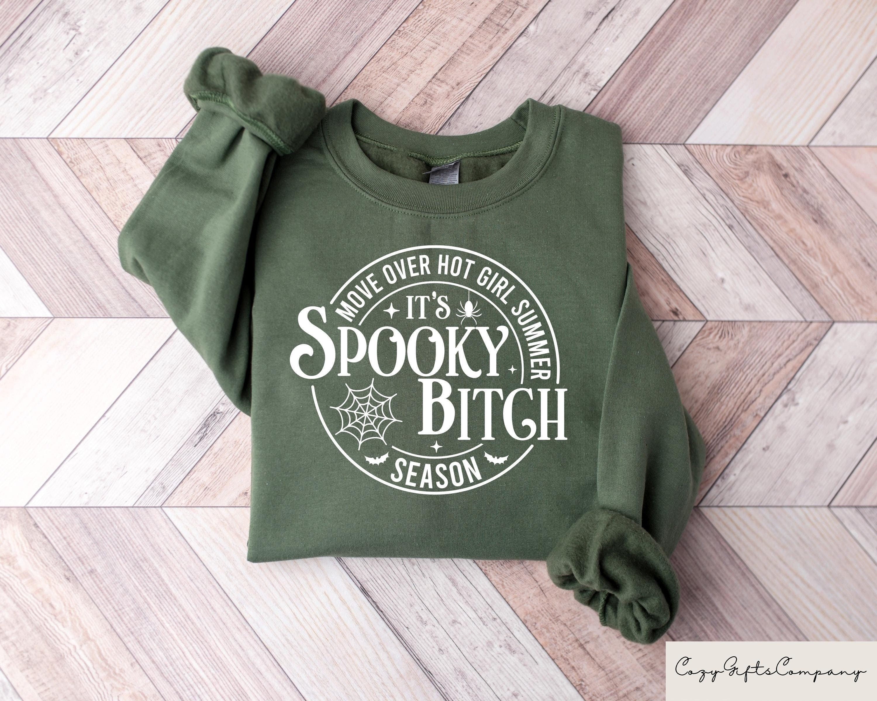 Spooky Bitch Sweatshirt Move Over Hot Girl Summer Tshirt Funny Witch Shirt Spooky Bitch Season Te Spooky Season Halloween Gifts Sweatshirt – Aesthetic Look · Trending Graphic Apparel