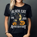 and BellaCanvas Black Cat Apothecary Halloween T Shirt Graphic Tee – Fan Favorite · Perfect For Daily Wear