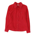 Tommy Hilfiger Womens Red Button Up Shirt Vintage High End Designer VTG Graphic Tee – Aesthetic Look · Top Pick For Any Outfit