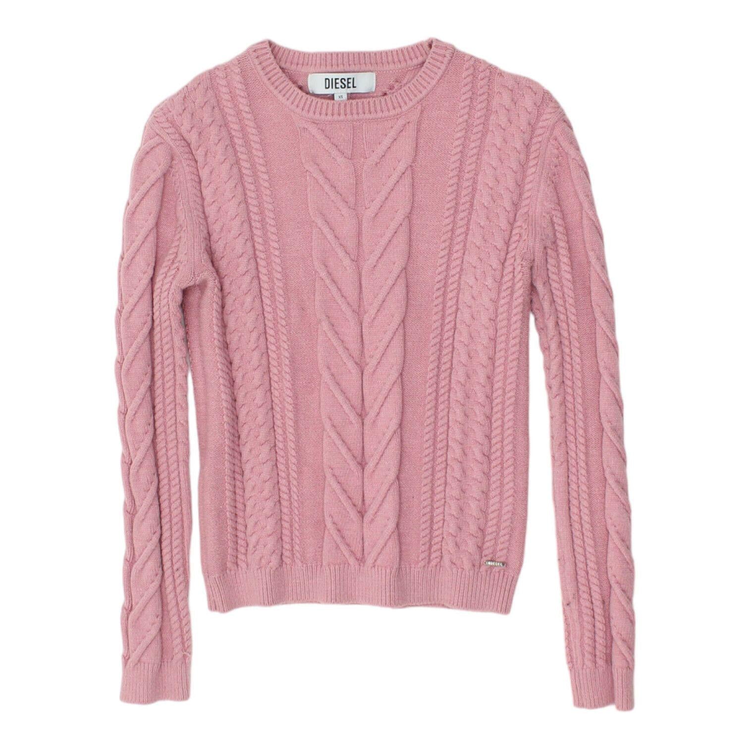 Diesel Womens Pink Cable Knit Jumper Vintage High End Knitwear VTG Graphic Tee – Fan Favorite · Trending Graphic Apparel