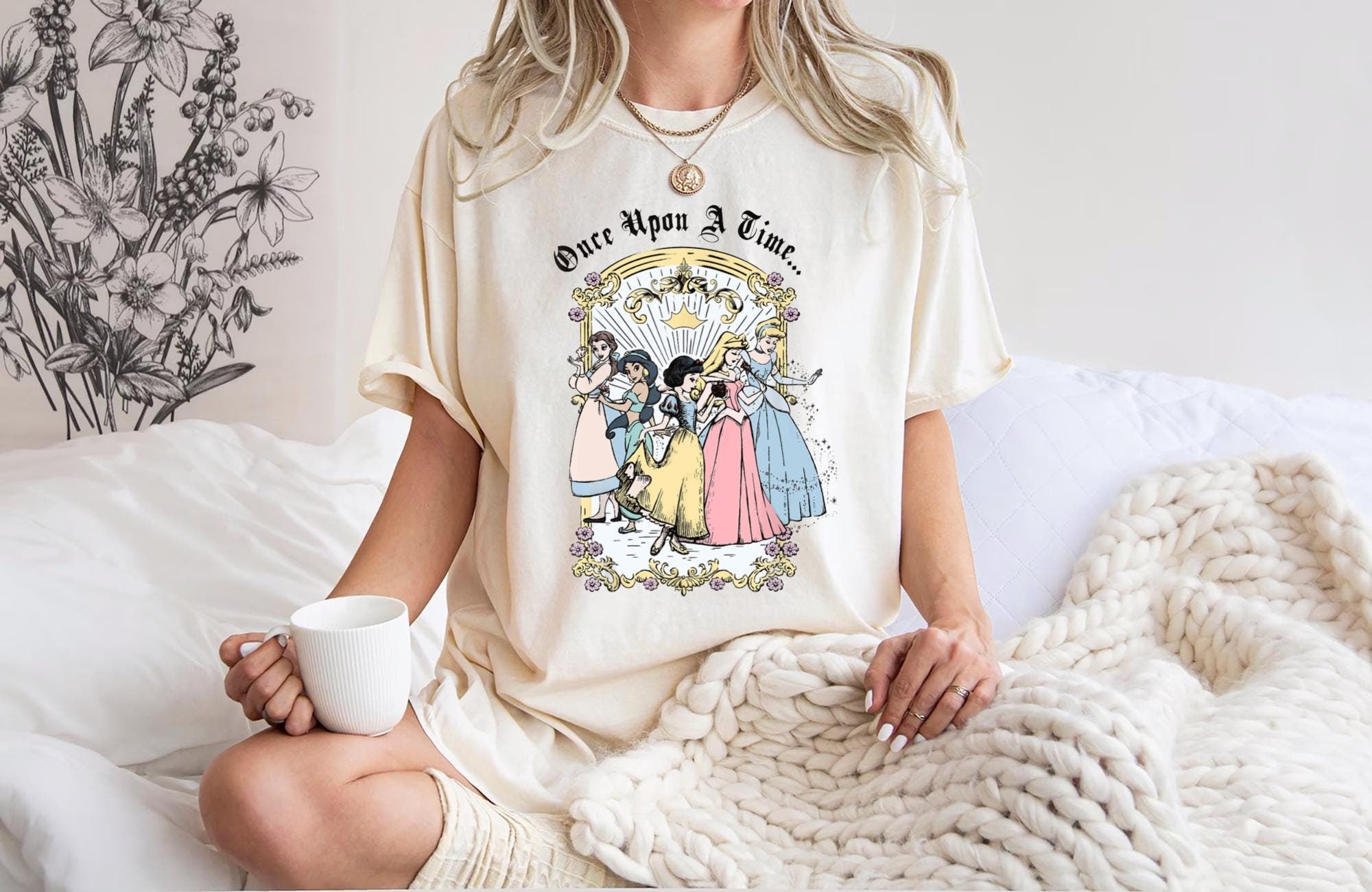 Princess Once Upon A Time Vintage T Shirt Walt Disney World Sweatshirt Disney Princess Vintage shirt Sweatshirt – Aesthetic Look · High-Quality Print