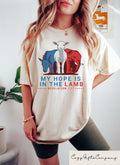 Retro American Flag My Hope Is In The Lamb Shirt Revelation 7 17 Faith Based Shirt Christian Gift Religious Tee Christian Sweatshirt Sweatshirt – Cozy Vibes · Trending Graphic Apparel