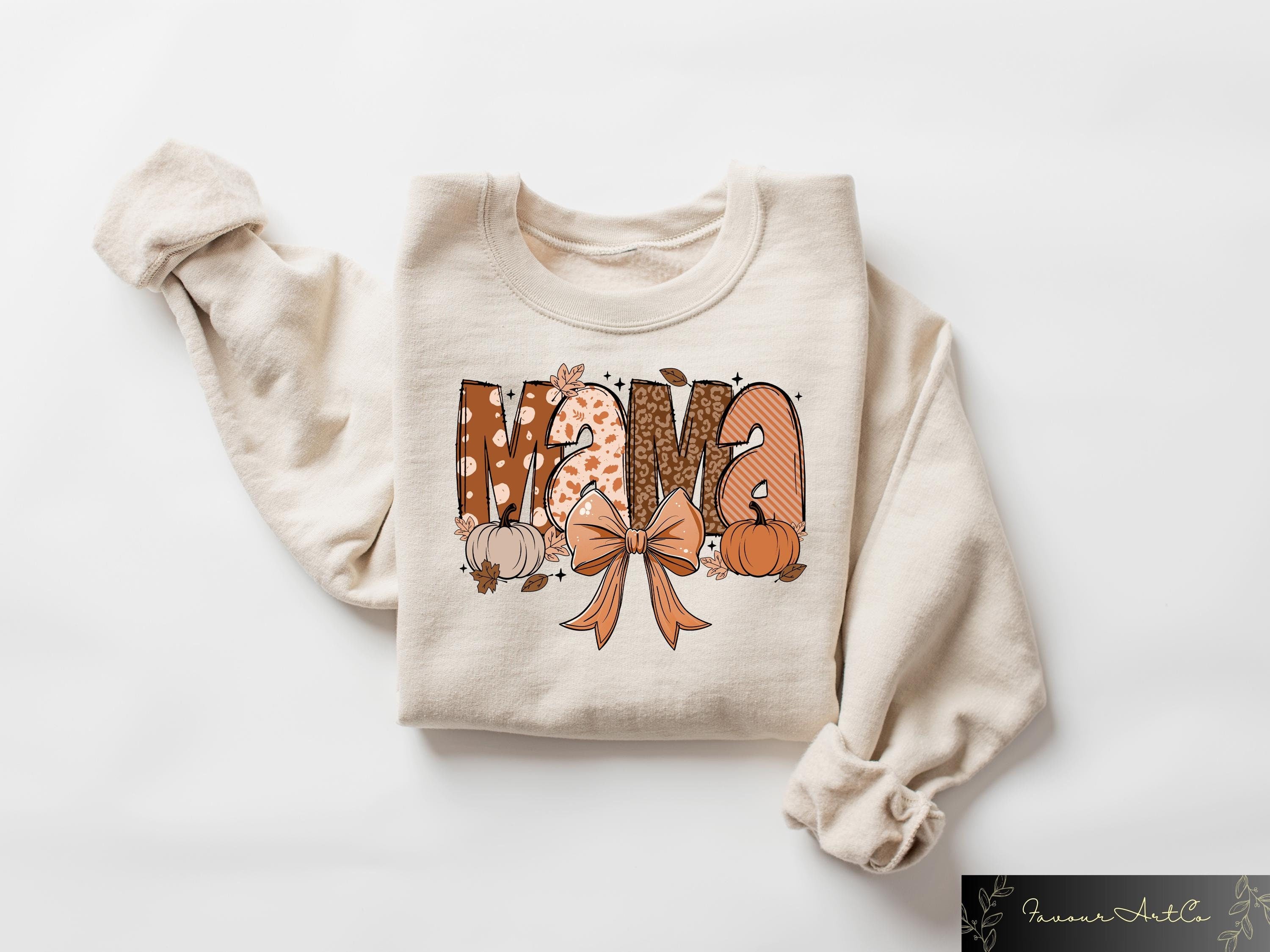Fall Mama Sweatshirt Fall Mama Coquette Pumpkin Shirt Fall Vibes Tshirt Autumn Coquette Shirt Coquette Mama Fall T Shirt Fall Gifts Sweatshirt – Soft Feel · Perfect For Daily Wear