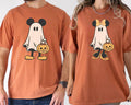 Retro Mickey and Minnie Ghost Halloween Couple Shirt Cute Disney Tee Matching Pumpkin Bucket Spooky Season T Shirt Perfect Gift for Couples Graphic Tee – Aesthetic Look · Top Pick For Any Outfit