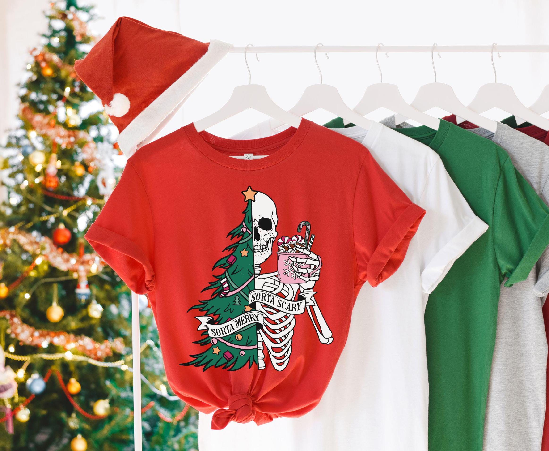 Sorta Merry Sorta Scary Shirt Dead Skeleton Christmas Shirt Sarcastic Christmas Shirt Merry Christmas Shirt Funny Christmas Gifts Graphic Tee – Premium Graphic · Trending Graphic Apparel