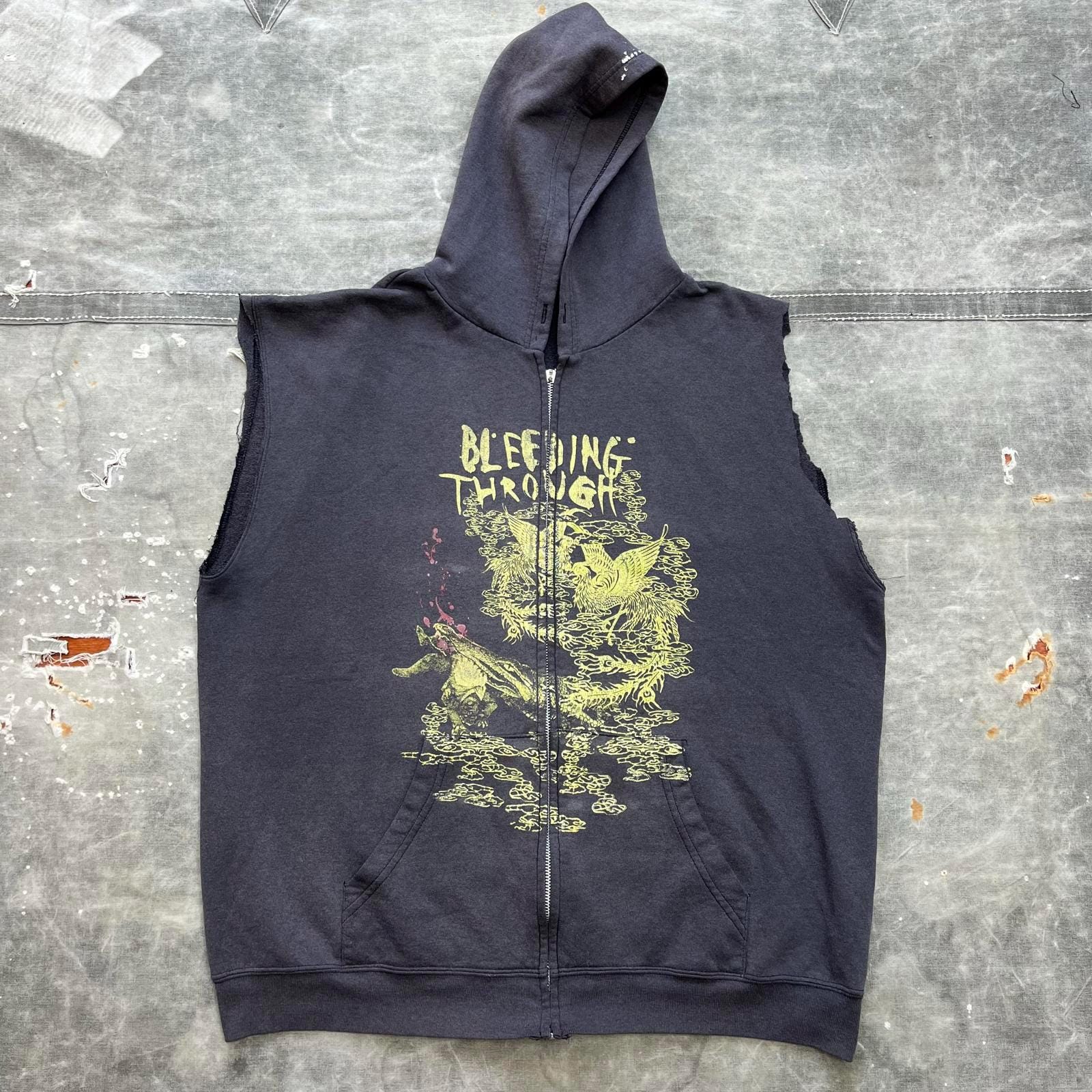 Vintage Y2K Distressed Bleeding Through Punk Metal Hoodie Hoodie – Fan Favorite · Must-Have Style