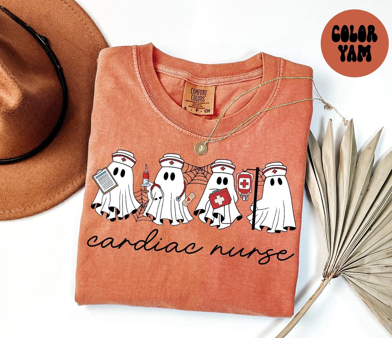Cardiac Nurse Halloween Ghost Shirt Gifts Comfort Colors Tshirt Crewneck Tee Crew Neck Men Women Graphic Tee – Warm & Stylish · Trending Graphic Apparel