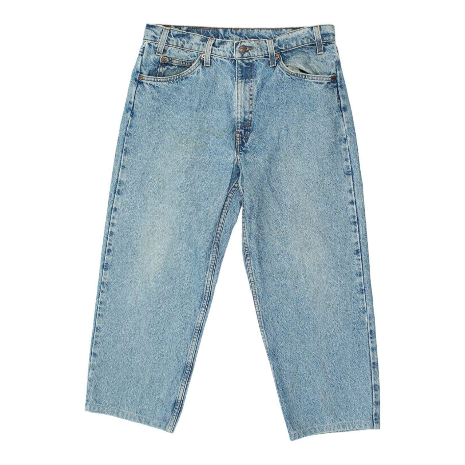 Levi39s 550 Mens Blue High Waisted Relaxed Cropped Jeans Vintage Designer Denim Graphic Tee – Fan Favorite · Must-Have Style