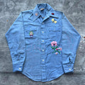 Vintage 70s Sears Chambray Chain Stitch Floral Nature Shirt Graphic Tee – Feel-Good Design · Perfect For Daily Wear