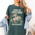 Giddy Up Jingle Horse Western Christmas Rodeo Vintage Retro Christmas Lights Cactus Southern Cowgirl Holiday Graphic Tee – Aesthetic Look · Top Pick For Any Outfit