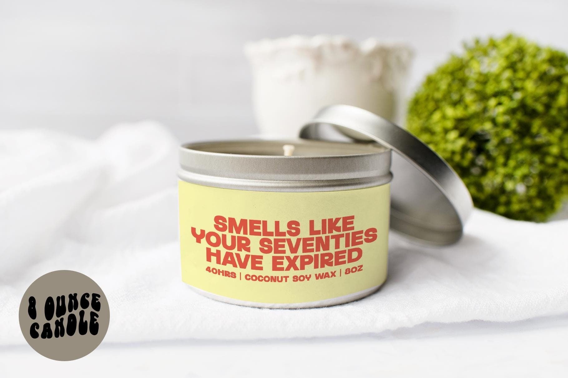 80th Birthday Candle Gifts Tin Coconut Soy Wax Scented Aromatherapy Vanilla Coffee Home Office Decor Graphic Tee – Premium Graphic · Great Gift For Fans