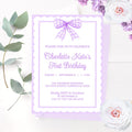 First Birthday Invite Purple First Birthday Invitation Lavender 1St Birthday Invite Bow Invitation Template Girl 1st Birthday Pastel PB1 Graphic Tee – Bold Style · Top Pick For Any Outfit