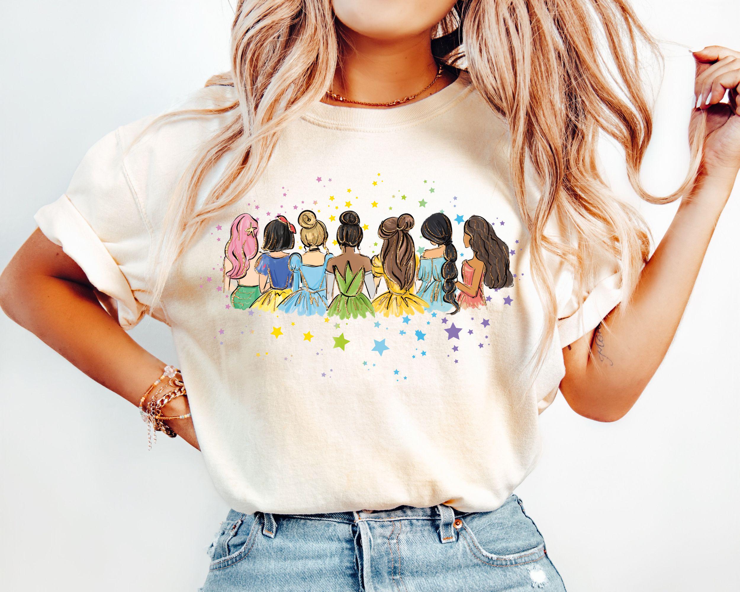 Retro Disney Princess Shirt Watercolor Princess Sweatshirt Disney Trip T Shirt Disney Princess Disneyworld Princess Gift Magical Castle Sweatshirt – Premium Graphic · Trending Graphic Apparel