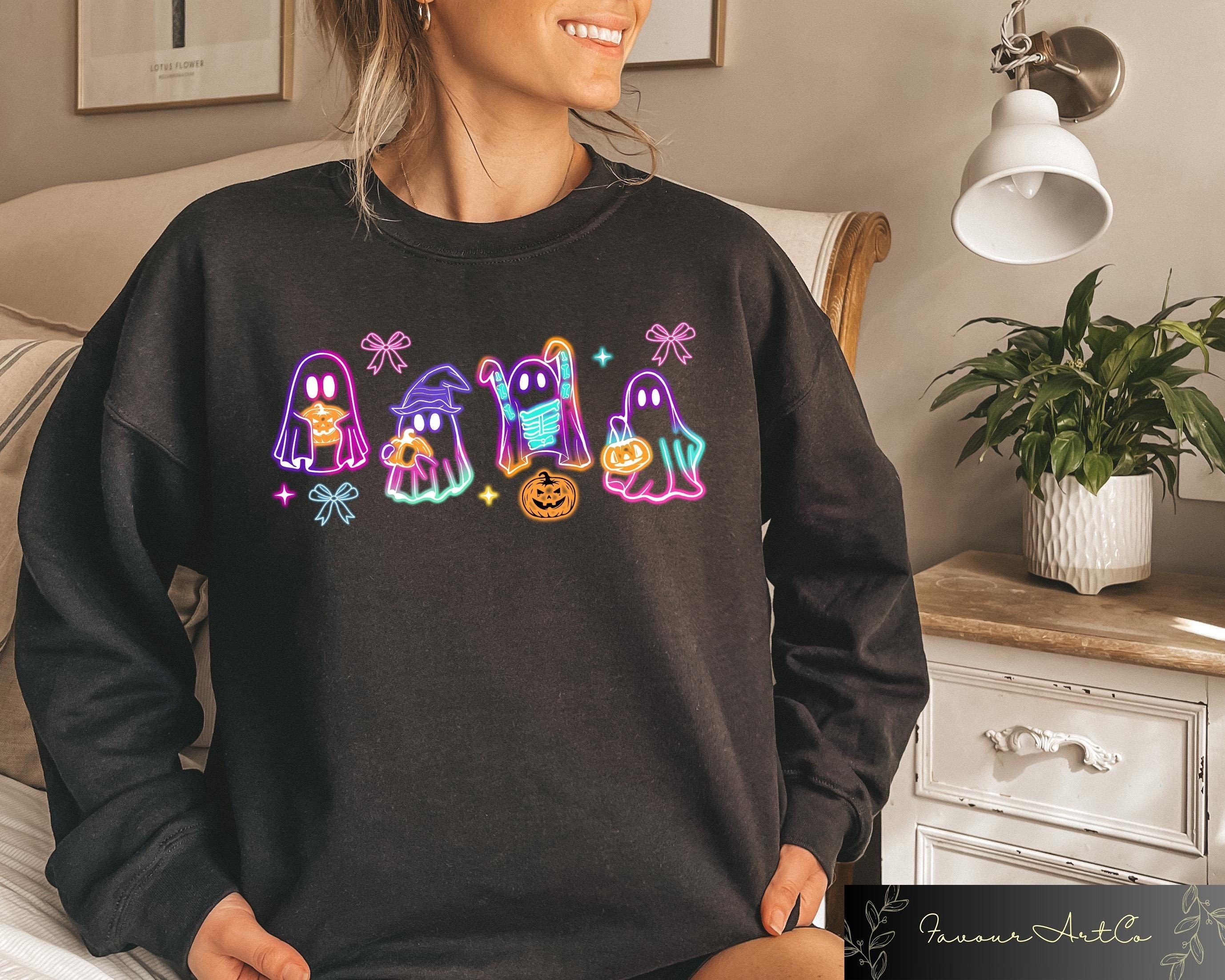 Coquette Halloween Neon Sweater Halloween Ghost Neon Sweatshirt Halloween Gifts Halloween Ghost Hoodie Halloween Party Tshirt Hoodie – Feel-Good Design · Trending Graphic Apparel