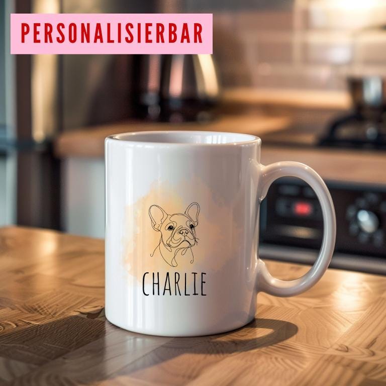 Personalisierebare Franzsische Bulldogge Tasse Franzsische Bulldogge Geschenk Geschenk fr Hundebesitzer Custom Hunde Tasse Graphic Tee – Premium Graphic · Trending Graphic Apparel