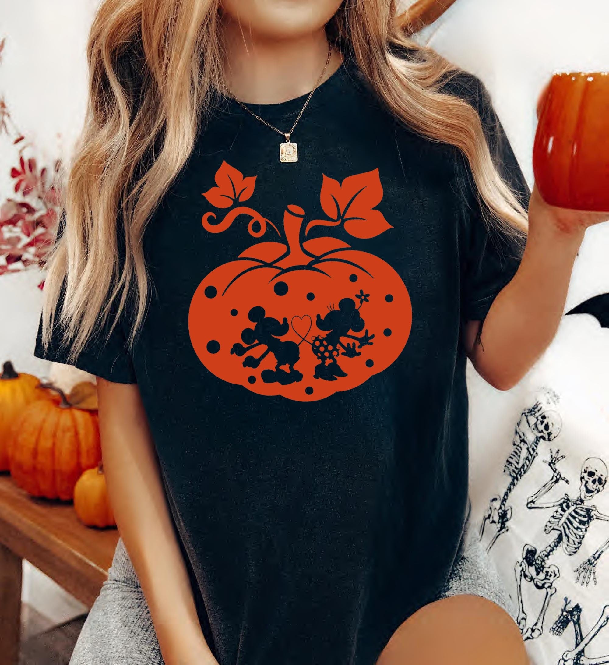 Mickey Minnie Pumpkin T Shirt Disney Pumpkin Shirt Halloween Pumpkin Tee Funny Mickey Halloween Disney Halloween Mickey Graphic Tee – Warm & Stylish · Top Pick For Any Outfit