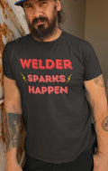 Funny Welder Unisex Jersey Short Sleeve Tee Sparks Happen Welder Gift Welder Shirt Welder Tee Welder Clothing Welder Present Jersey – Easygoing Wear · Perfect For Daily Wear