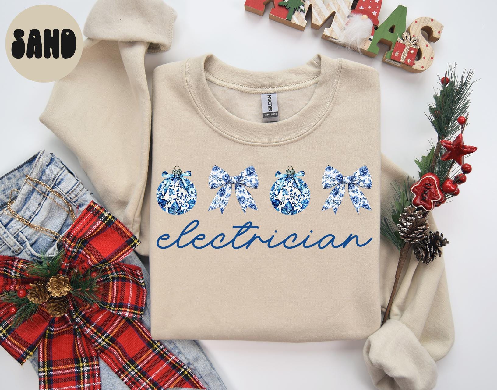Electrician Christmas Sweatshirt Electrician Sweatshirt Gifts for Women Jumper Shirt Crewneck Long Sleeve Cozy Sweatshirt – Cozy Vibes · Trending Graphic Apparel