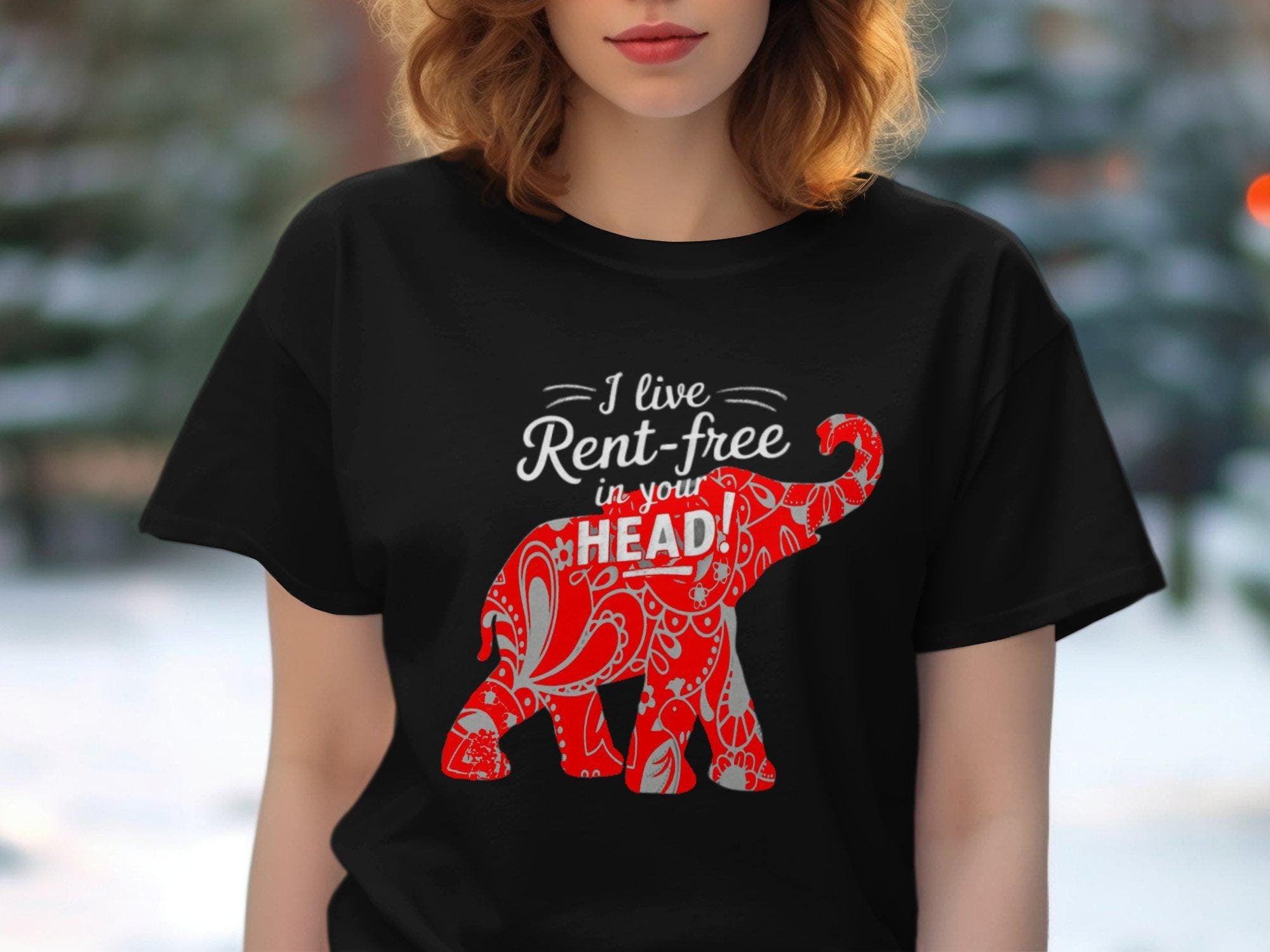 I Live Rent Free In Your Head Republican Elephant T Shirt Graphic Tee – Bold Style · Great Gift For Fans