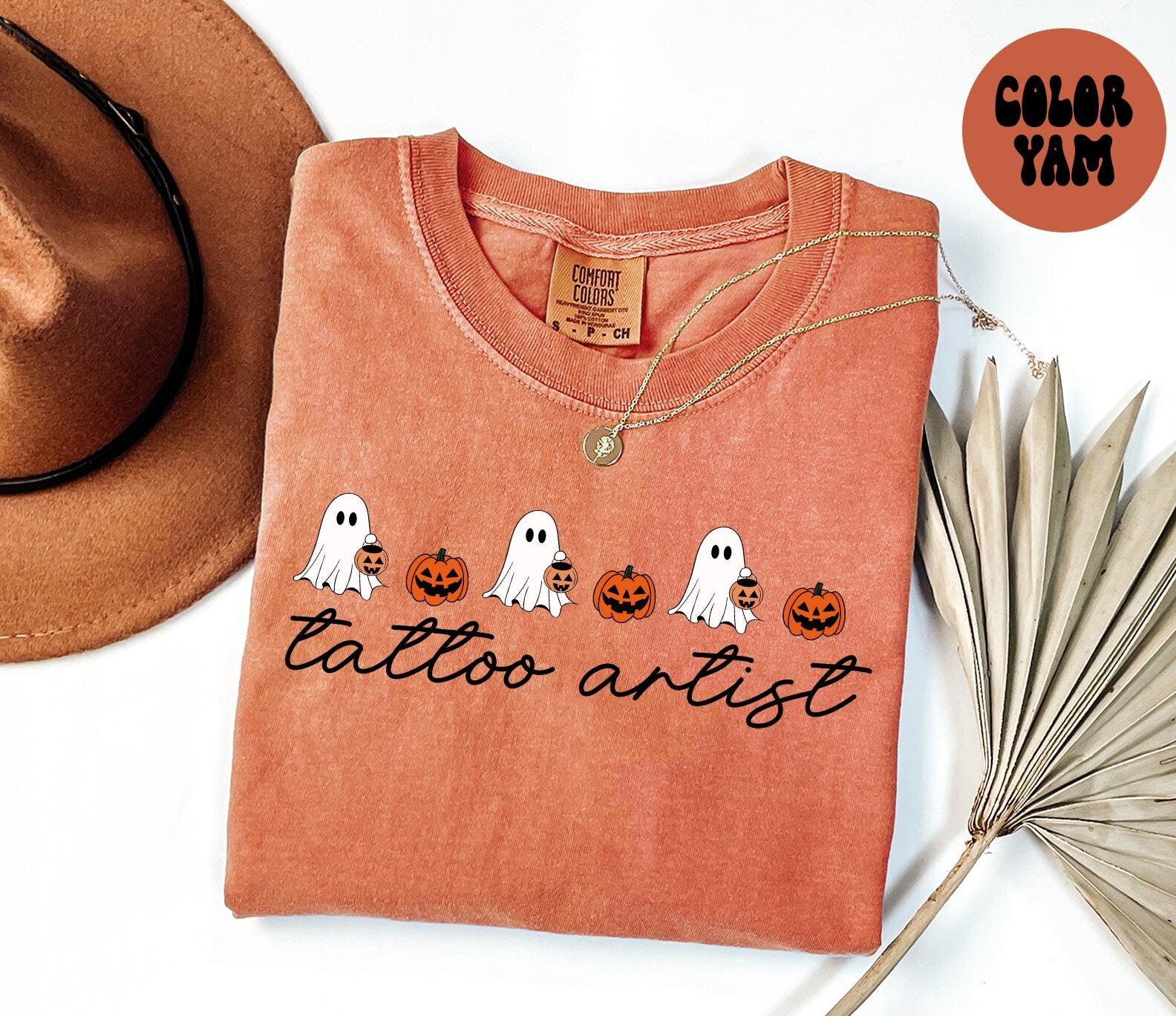 Tattoo artist Halloween Ghost Pumpkin Shirt Gifts Comfort Colors Tshirt Crewneck Tee Crew Neck Men Women Graphic Tee – Premium Graphic · Must-Have Style