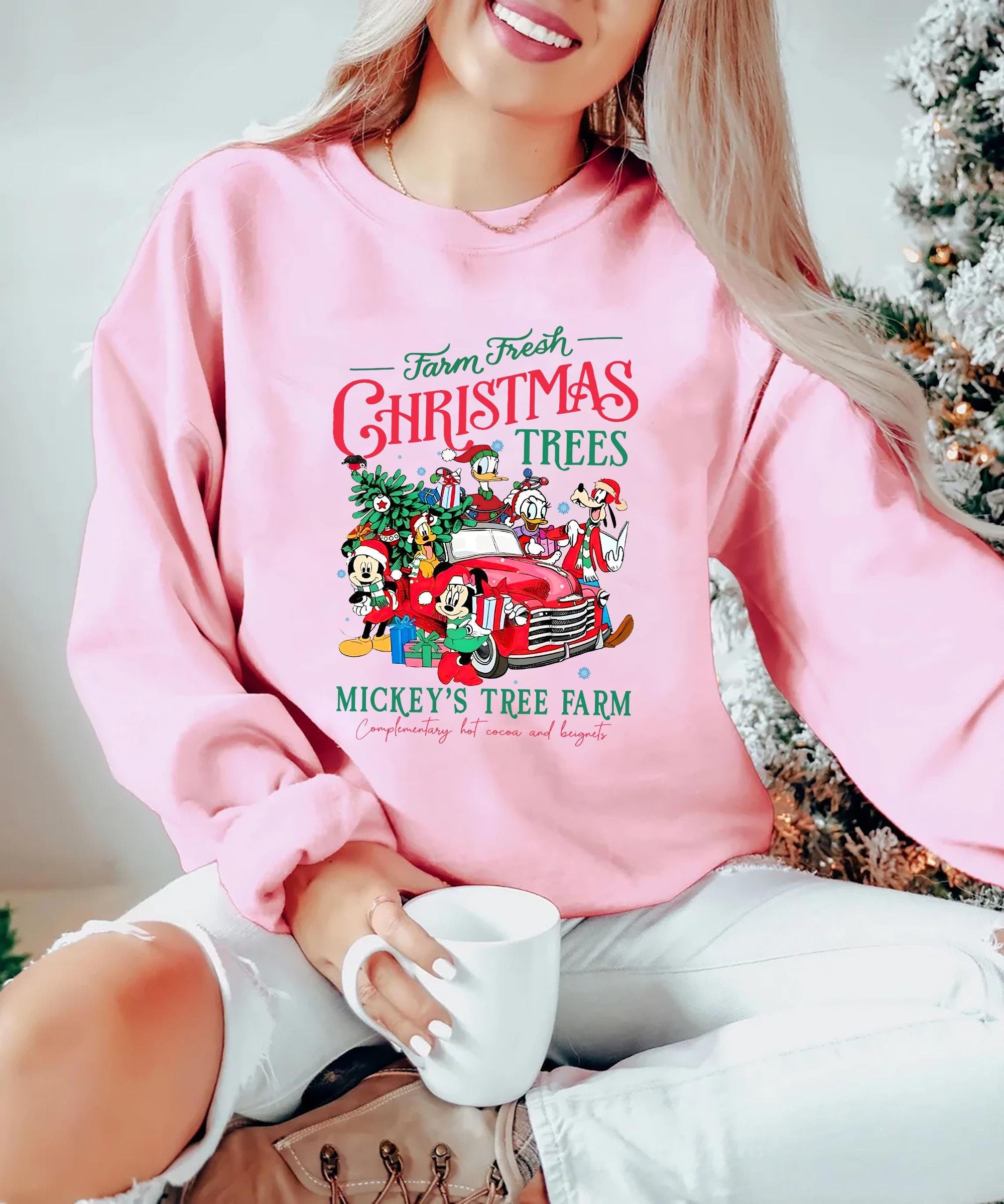 Vintage Disney Farm Fresh Sweatshirt Mickey And Friends Christmas Sweatshirt Mickey39s Tree Farm Shirt Disney Xmas Sweater Christmas Gift Sweatshirt – Bold Style · Perfect For Daily Wear