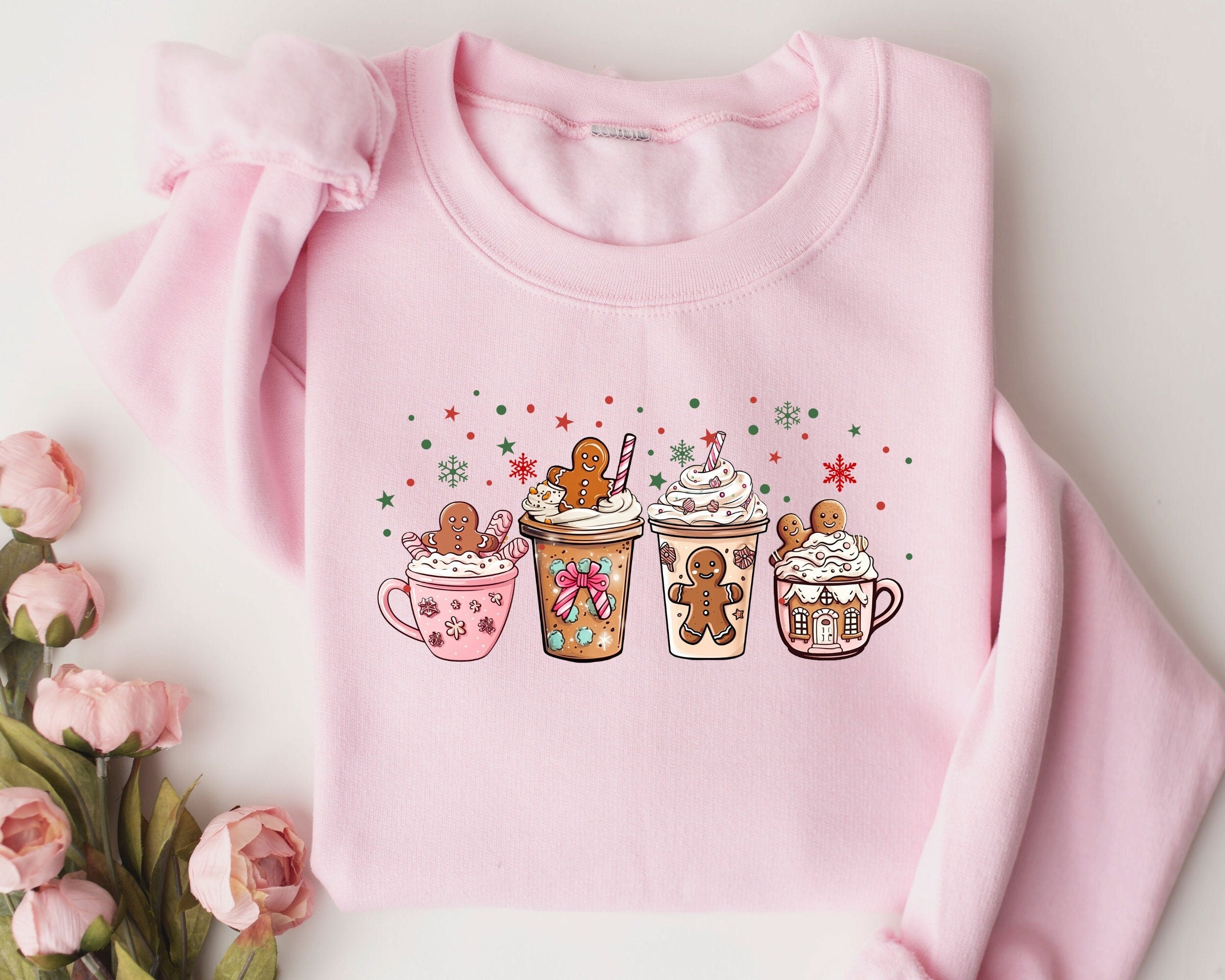 Christmas Shirt Gingerbread Christmas Coffee Womens Christmas Tee Sweatshirt Sweatshirt – Cozy Vibes · Top Pick For Any Outfit