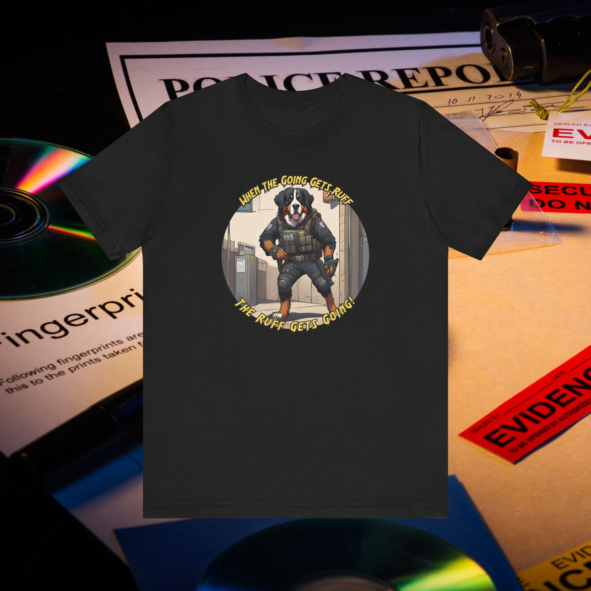 Bernese Mountain Dog SWAT Unisex Jersey T shirt When the Going Gets Ruff the Ruff Get Going Jersey – Bold Style · Perfect For Daily Wear