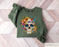 Day Of The Dead Sweatshirt Sugar Skull Shirt Dia De Los Muertos Sweater Sugar Skull Crewneck Boho Graphic Tee Sweatshirt – Feel-Good Design · High-Quality Print