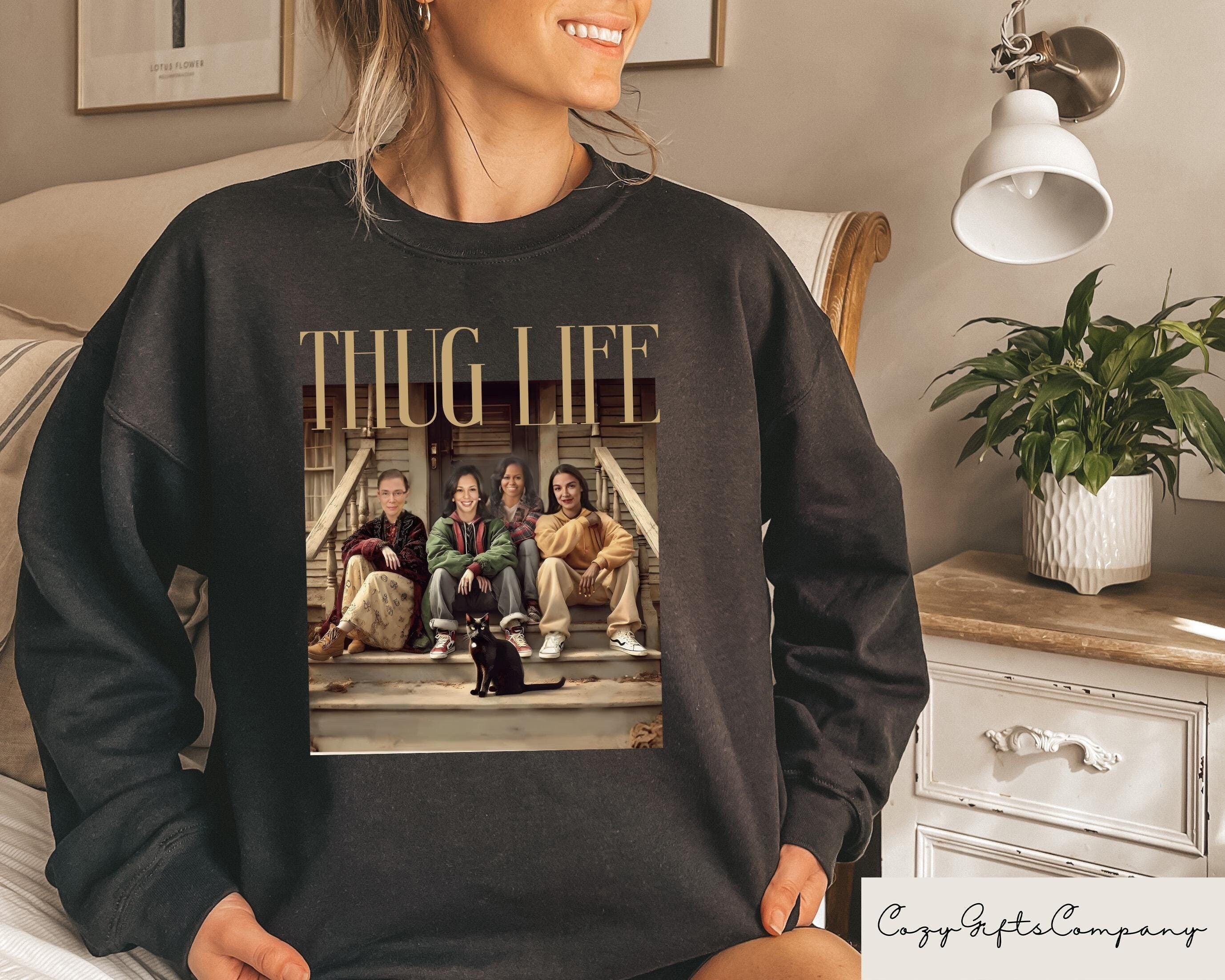 Kamala Ruth Bader Ginsburg AOC Michelle Thug Life Tshirt President Kamala 2024 Shirt Kamala Harris Gift Political Activism Tshirt Graphic Tee – Feel-Good Design · Perfect For Daily Wear