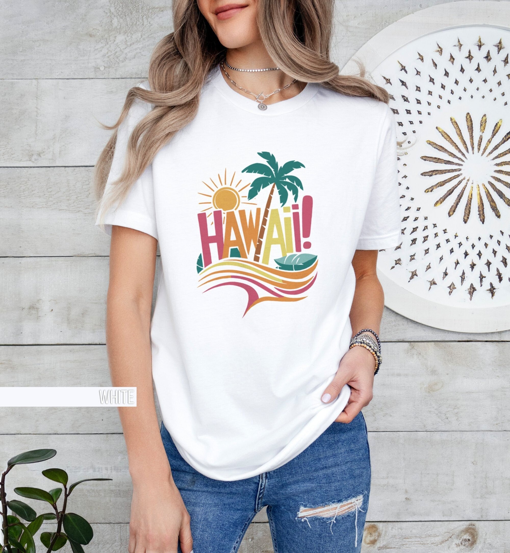 Hawaii Vacation T Shirt Tropical Palm Tree Beach Design Perfect Summer Holiday Tee Fun Graphic Sun and Waves Print Graphic Tee – Cozy Vibes · Top Pick For Any Outfit