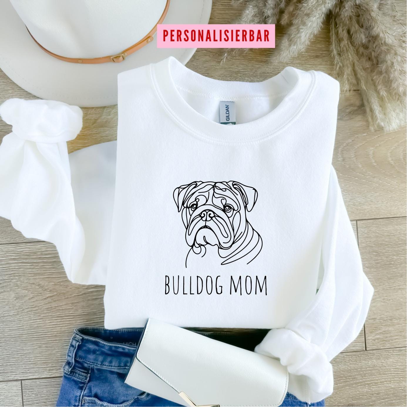 Personalisierbares Bulldog Sweatshirt Hundebesitzer Geschenk Custom Dog Shirt Bulldog Pullover Bulldog Geschenk Bulldogge Sweatshirt – Fan Favorite · Perfect For Daily Wear