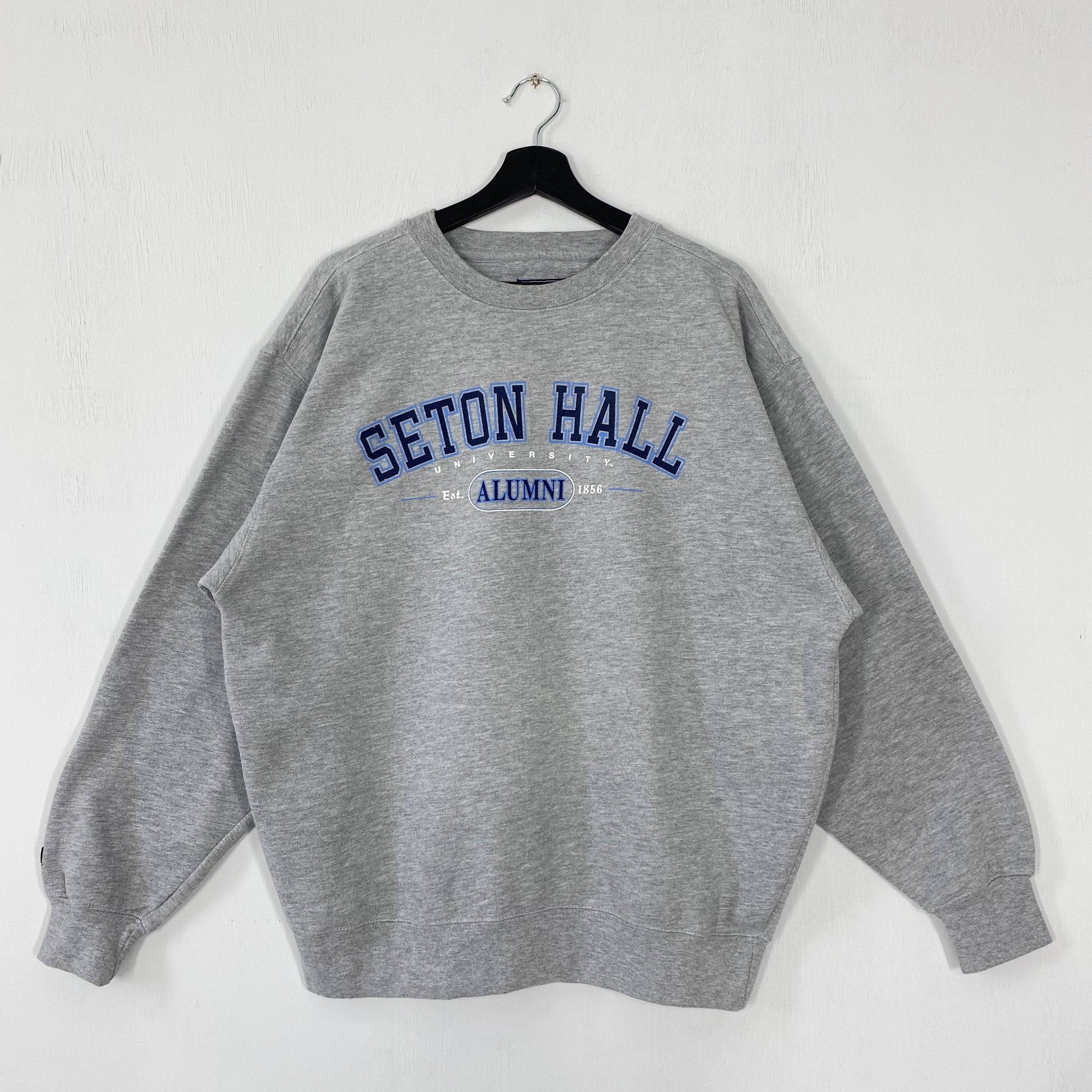 Vintage Seton Hall University Sweatshirt Seton Hall Crewneck Seton Hall Sweater Pullover Seton Hall Pirates Print Logo Grey Large Sweatshirt – Bold Style · Must-Have Style