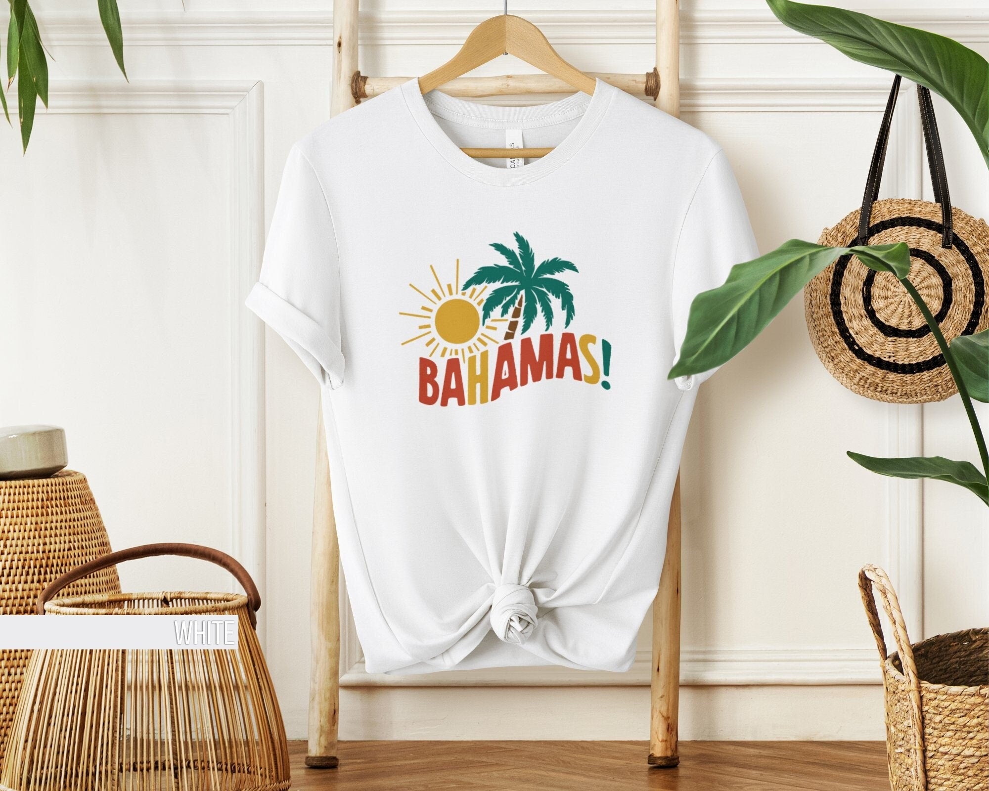Bahamas T Shirt Vacation Graphic Tee Holiday Casual Wear Summer Beach Shirt Palm Tree Sun Design Stylish Island Top Graphic Tee – Feel-Good Design · Great Gift For Fans