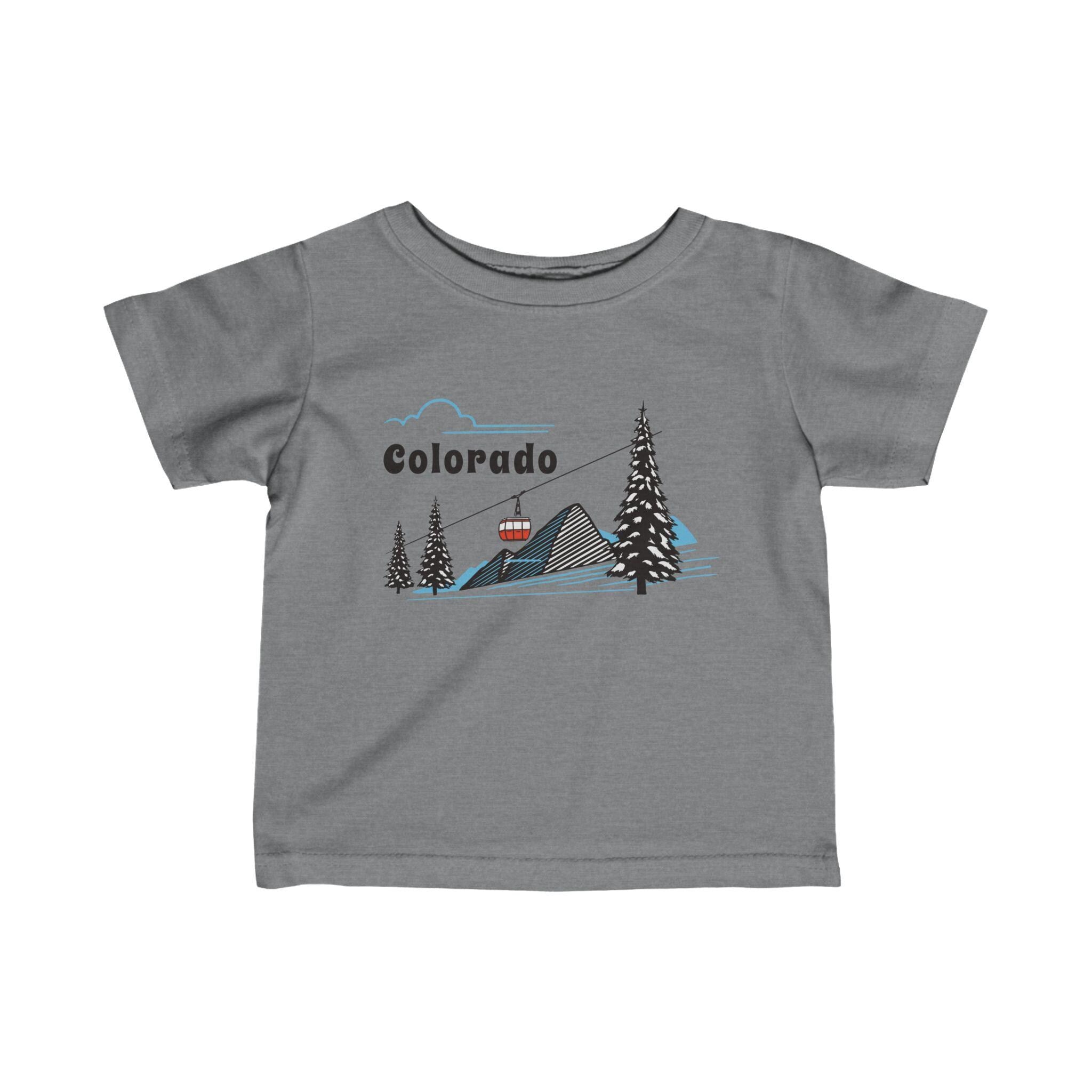 Colorado Mountain Gondola Baby Tee Skiing Snowboarding Infant Shirt Mountain Adventure Kids Top Personalization Available Graphic Tee – Fan Favorite · Perfect For Daily Wear