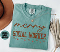 Social Worker Christmas Shirt Christmas Gifts Comfort Colors Funny Tshirt Crewneck Tee Women Graphic Tee – Easygoing Wear · High-Quality Print