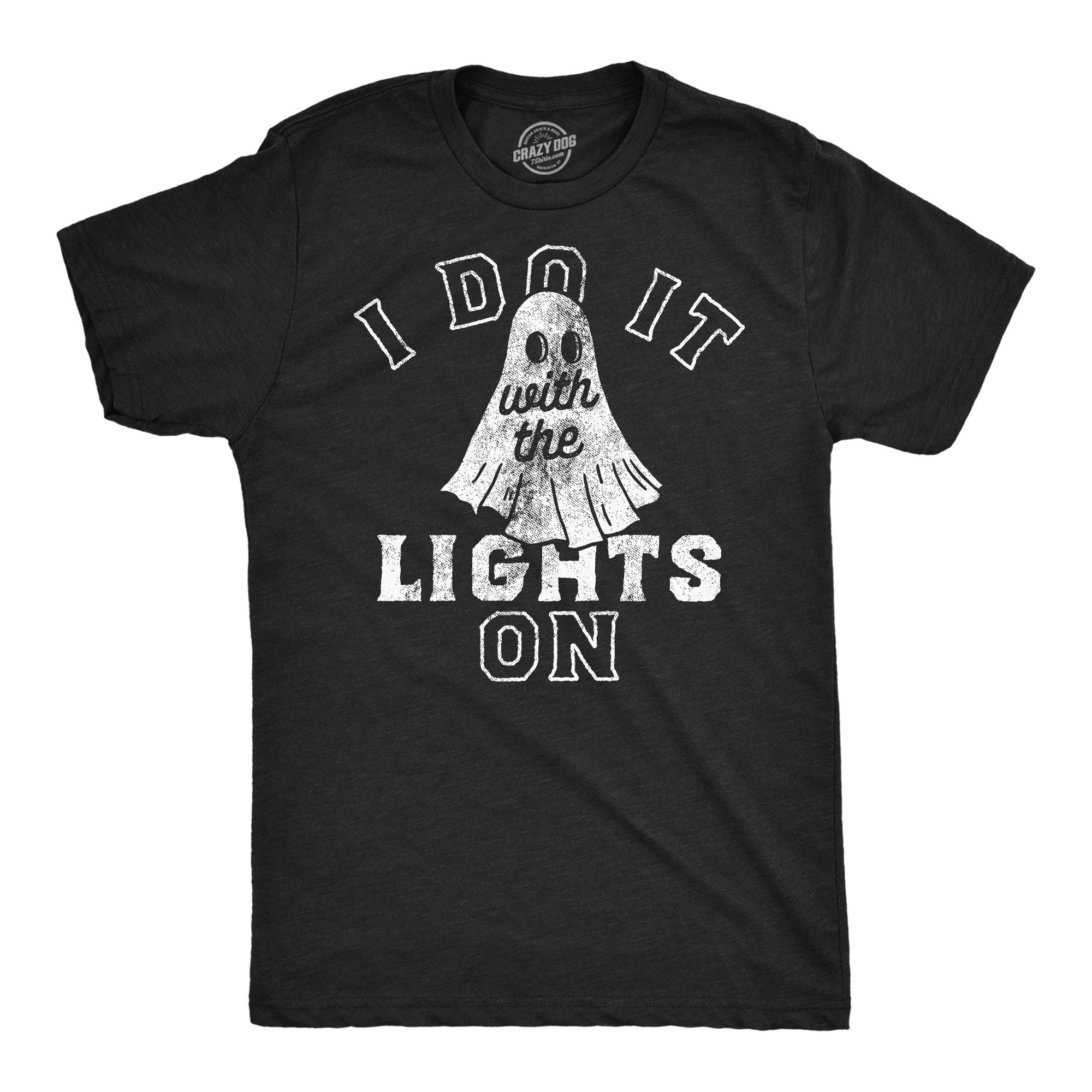 Ghost Shirt Halloween Shirt Black Spooky Shirt Funny Halloween Shirt Inappropriate Shirt Ghost Costume I Do It With The Lights Off Graphic Tee – Soft Feel · Great Gift For Fans