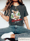 Retro Comfort Christmas Shirt Retro Reindeer T Shirt Oh Deer Christmas Is Here Sweatshirt Christmas Gift Holiday Season Crewneck Sweatshirt – Aesthetic Look · Great Gift For Fans