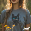 Mystical Black Cat T Shirt Enchanting Wildflower Cat Tee Witchy Nature Lover Gift Graphic Tee – Aesthetic Look · Perfect For Daily Wear
