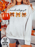 Fall Audiologist Audiology Sweatshirt Gifts for Her Autumn Crewneck Bows Coquette Sweatshirt Funny Sweater Shirt Cozy Comfy Unique Sweatshirt – Easygoing Wear · Must-Have Style