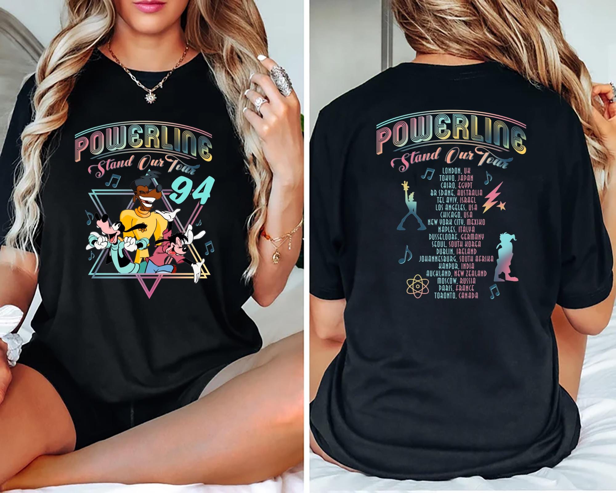 Retro 90s Goofy Movie Shirt Max Goofy Roxanne Powerline Shirt Disney World Tour Shirt Goofy Movie Shirt Disney Group Graphic Tee – Soft Feel · Perfect For Daily Wear