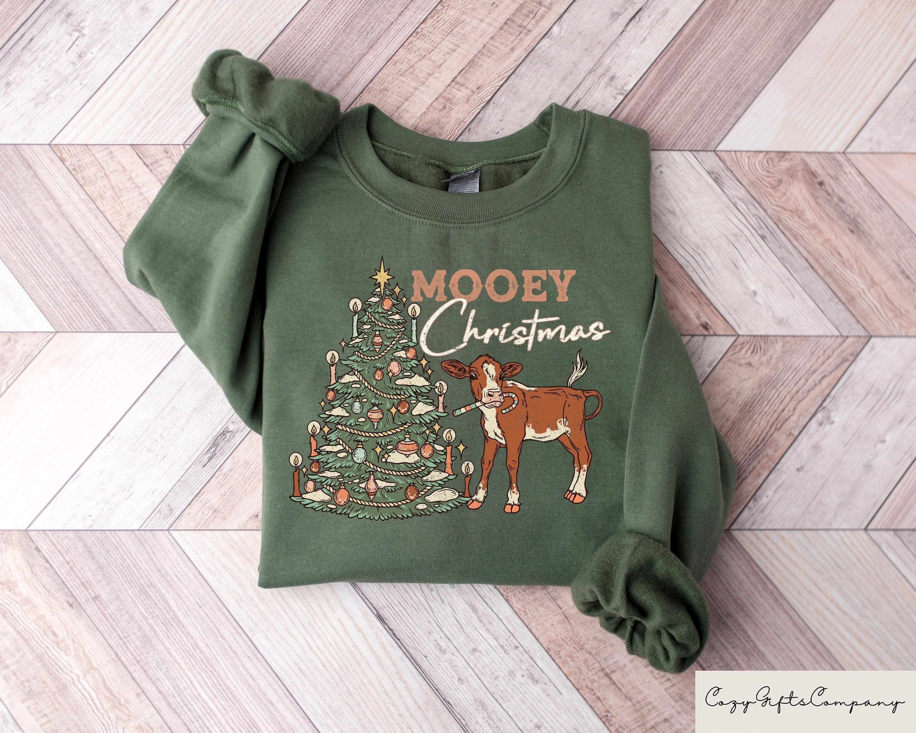 Mooey Christmas Sweatshirt Christmas Sweater Christmas Cow Tshirt Christmas Family Shirt Christmas Gifts Western Christmas Tshirt Sweatshirt – Easygoing Wear · Great Gift For Fans