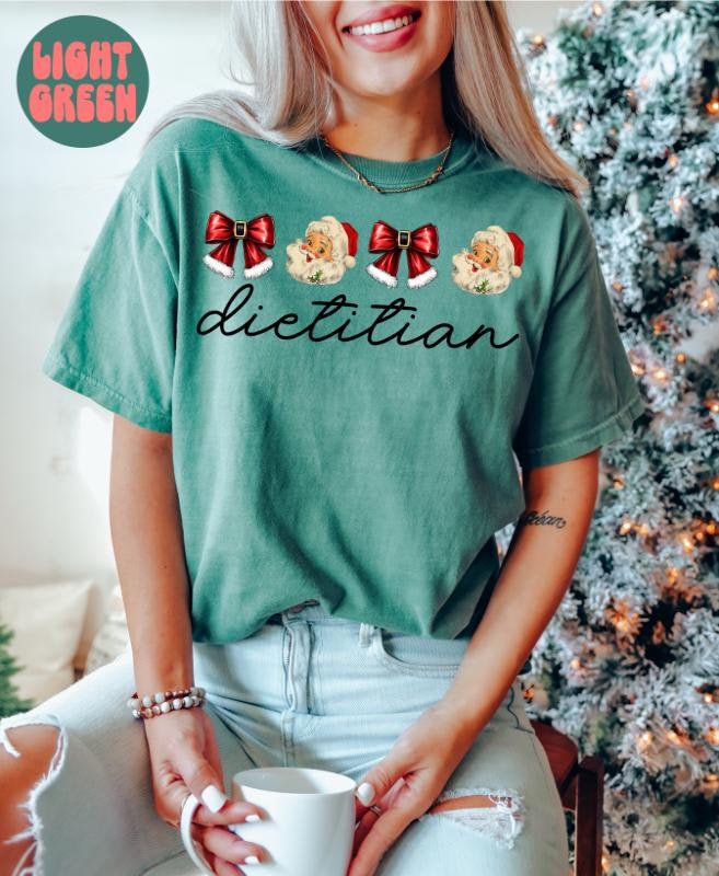 Dietitian Christmas Coquette Shirt Christmas Gifts Comfort Colors Funny Tshirt Crewneck Tee Women Graphic Tee – Bold Style · Top Pick For Any Outfit